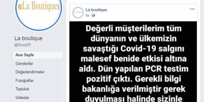 ‘La Boutique’ sahibi pozitif olduğunu duyurdu