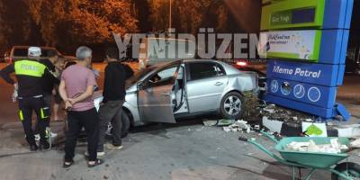 Lefkoşa'da kaza: Benzinciye girdi