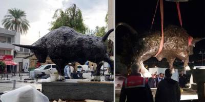 Lefkoşa'daki heykel söküldü