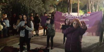 Kadına şiddete karşı yürüdüler