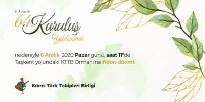 Tabipler, KTTB’nin kuruluş yıl dönümünü fidan dikerek kutlayacak