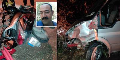 Motosikletle kamyonet çarpıştı,  Casim Sürücü hayatını kaybetti